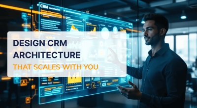 Professional analyzing CRM dashboards with inbound marketing automation data