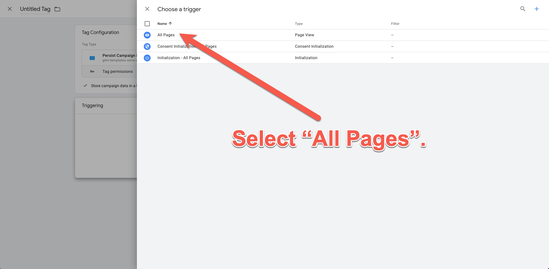 Step 8 - UTM Parameter Tracking - Select All Pages