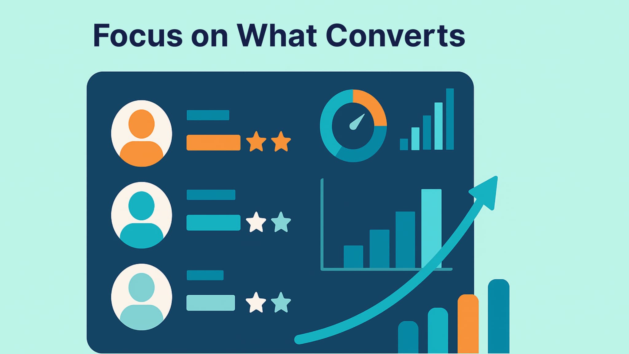 Vector infographic showing lead scoring and prioritization of high-value prospects
