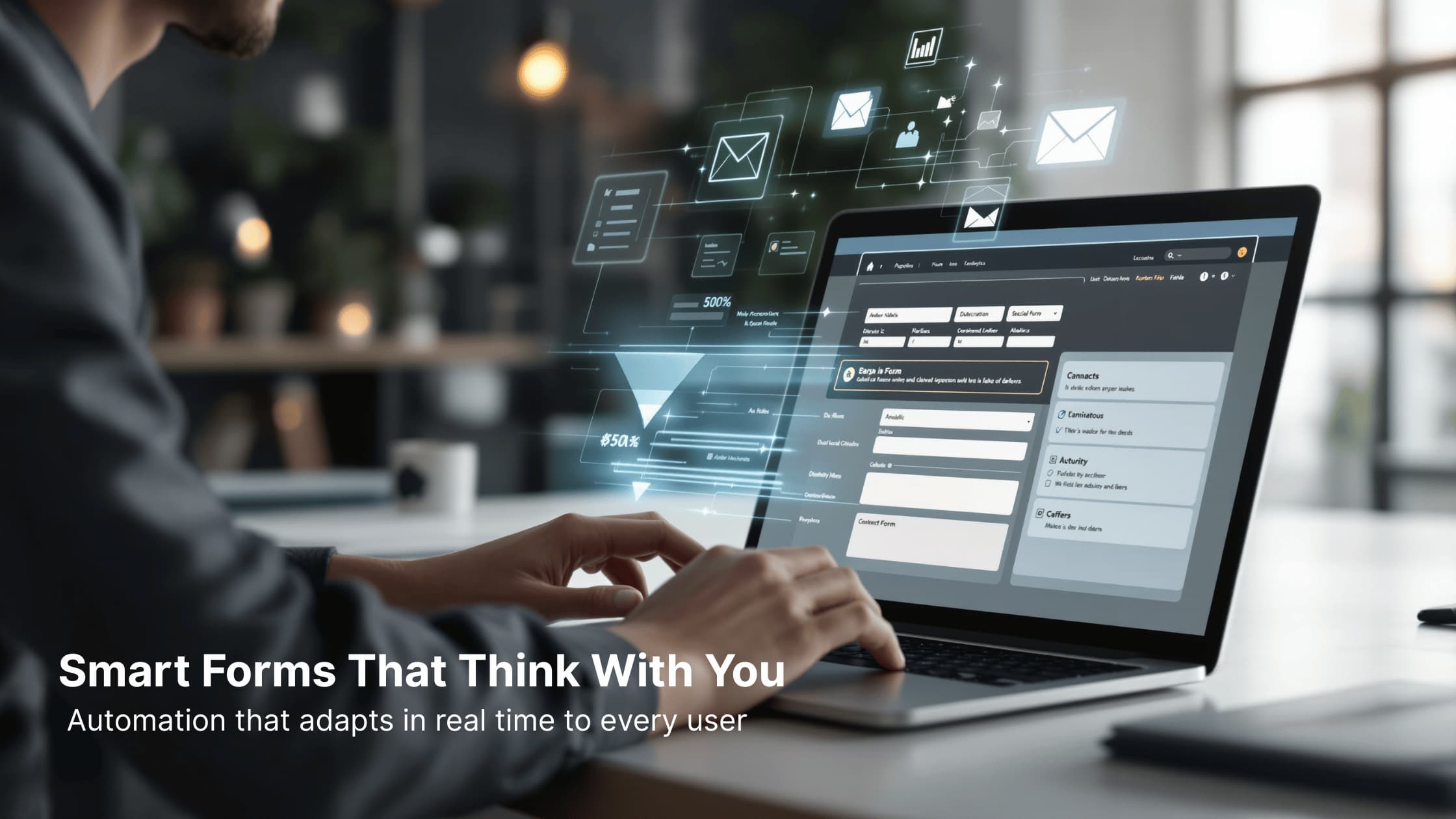 Smart web form dynamically adapting to user input in real time