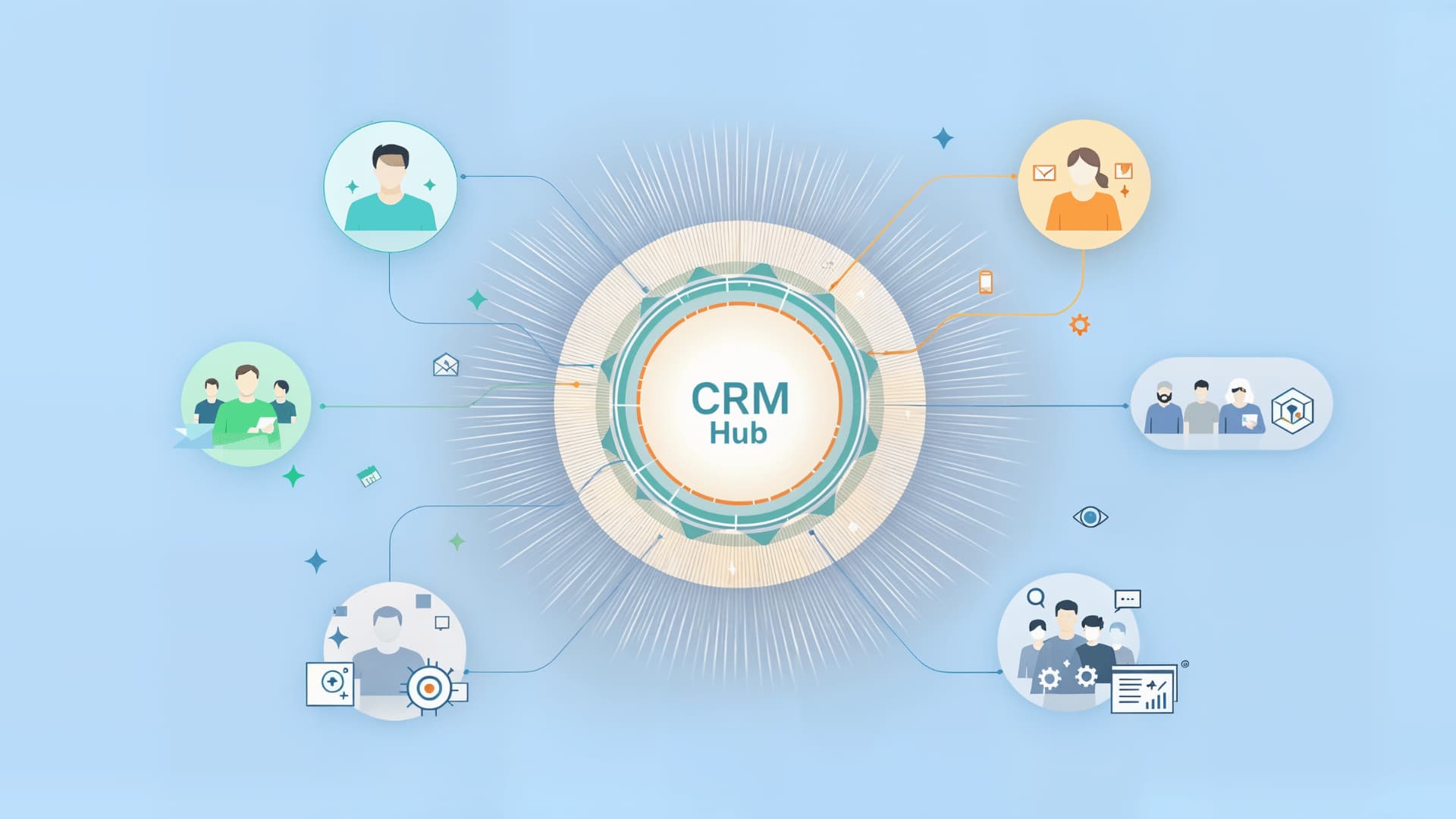 Infographic showing segmented leads connected to CRM for personalization