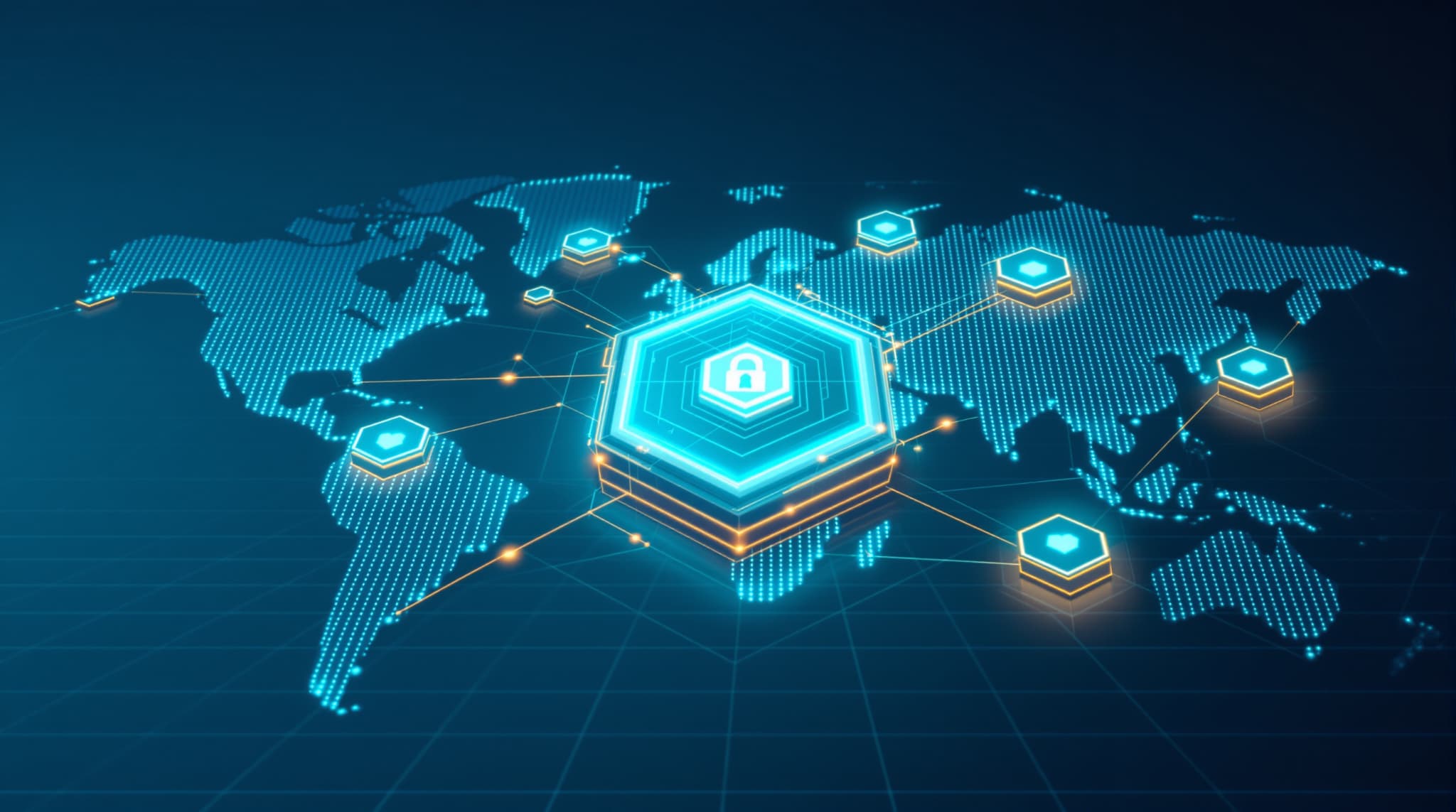 Abstract illustration of digital security shield symbolizing CRM data compliance