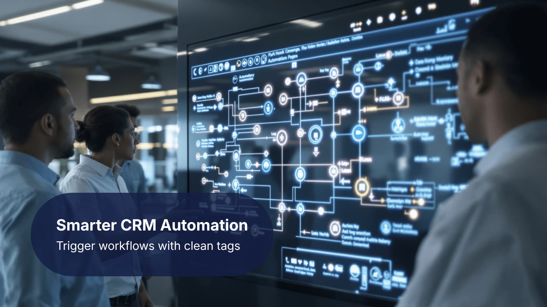 Visualization of how tags trigger CRM automation and segmentation