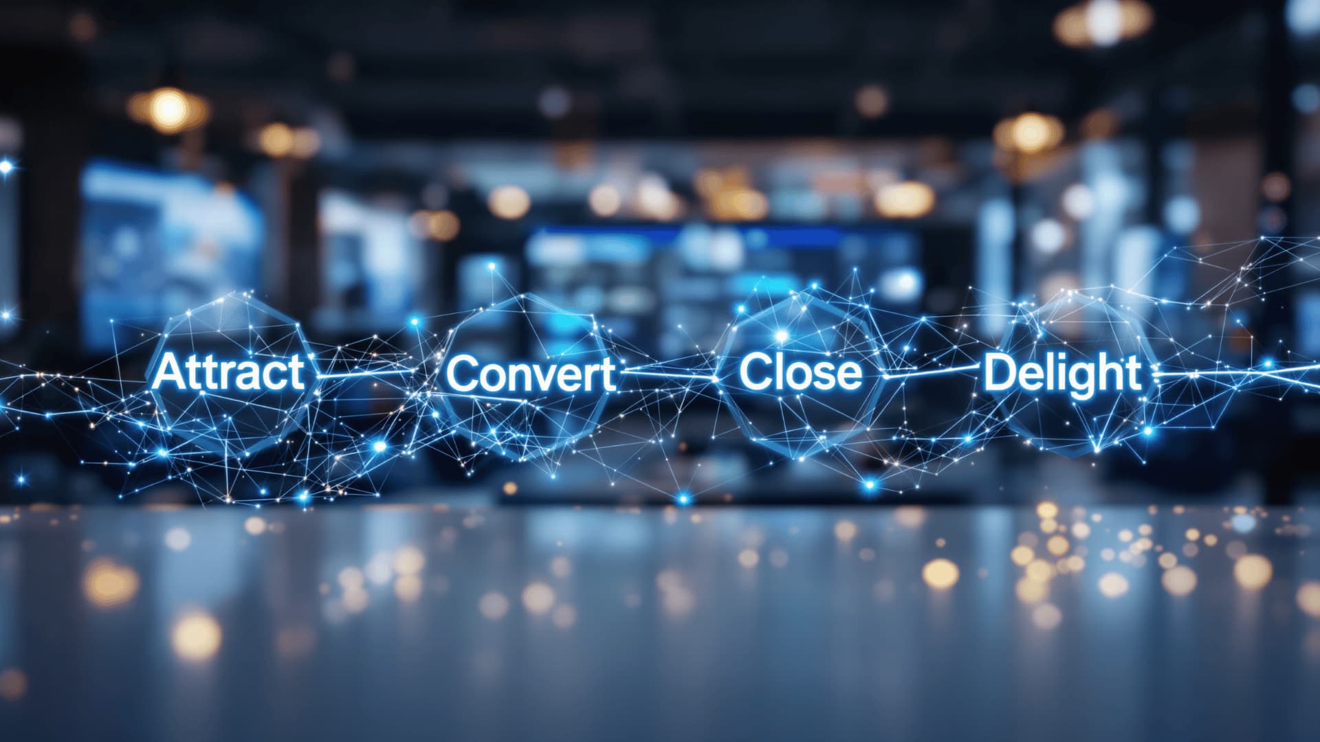 Hero graphic showing the four stages of inbound marketing working together