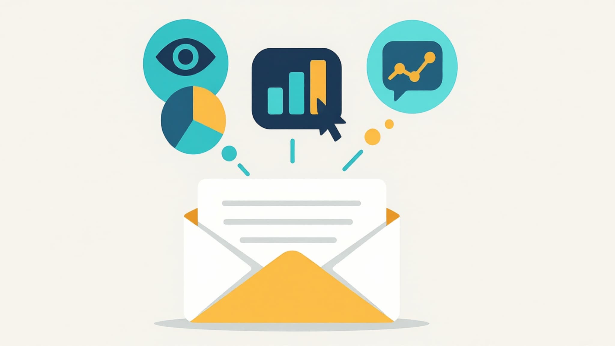 Illustration showing email engagement analytics for sales pipeline metrics