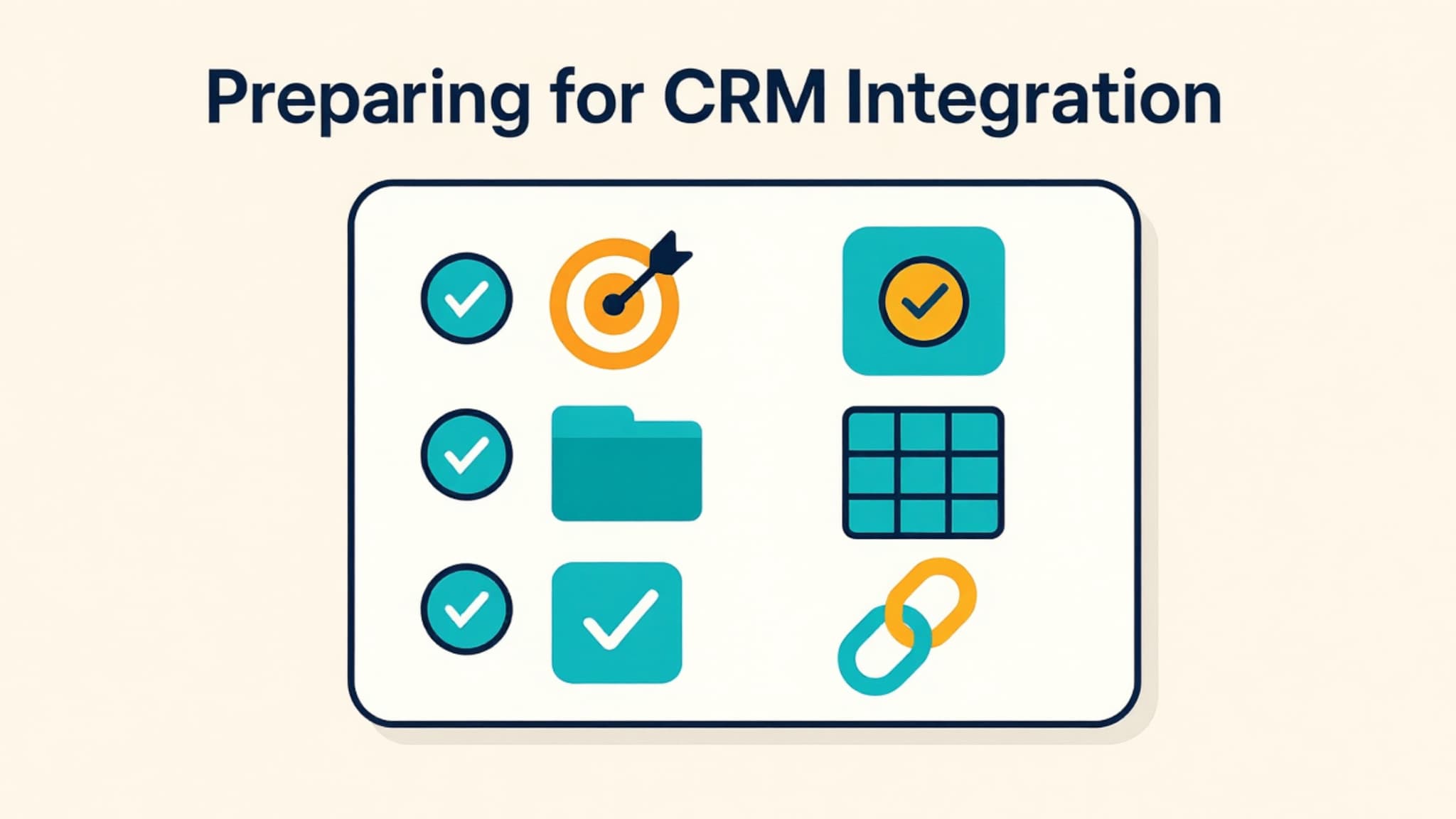 Checklist illustration for preparing to integrate CRM with website