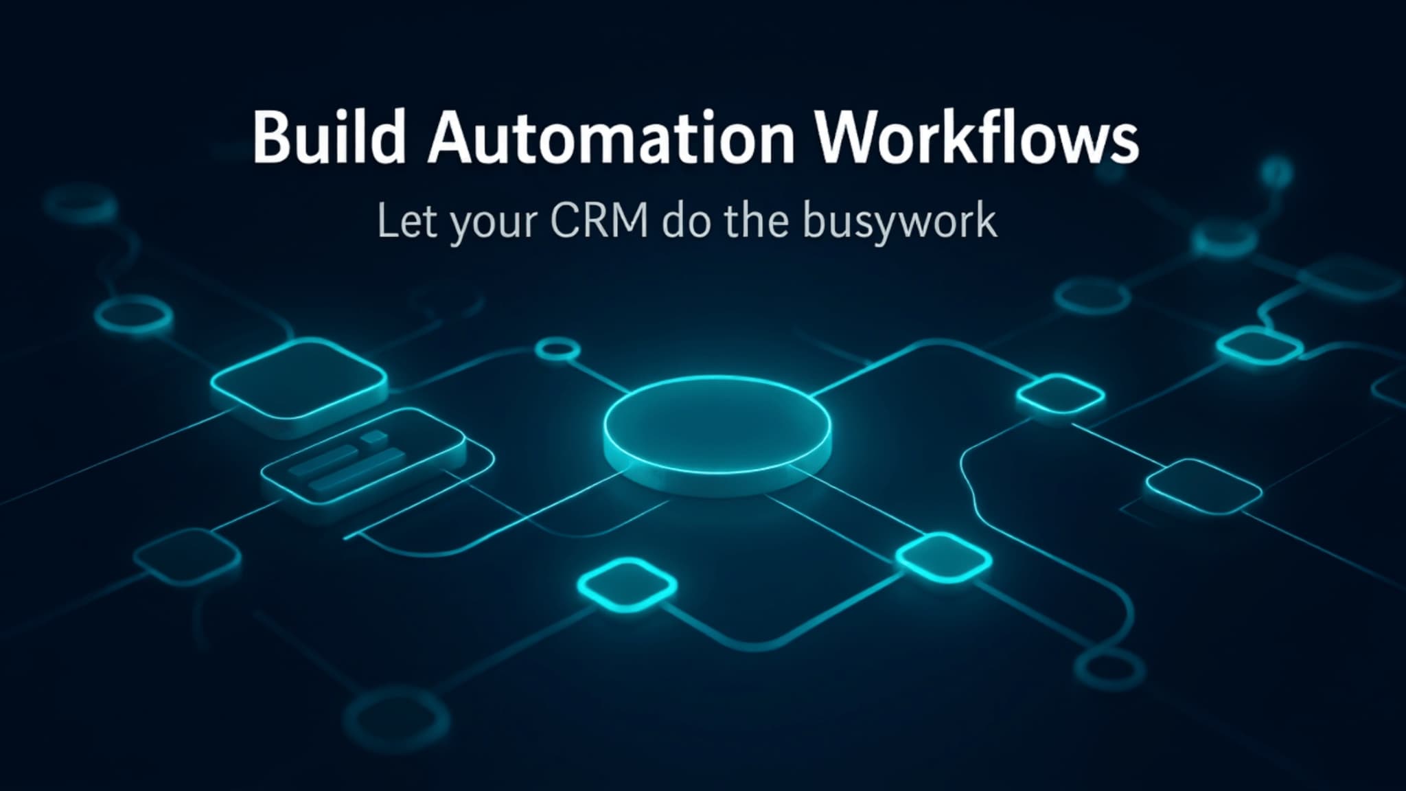 Automation workflow visual showing CRM triggers and sequences