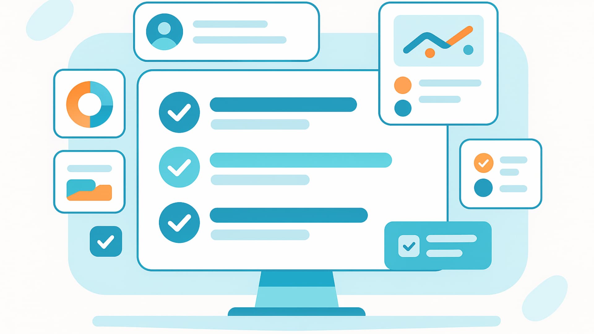 Illustrated dashboard summarizing hiring process automation