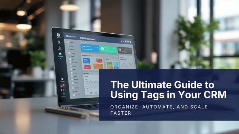 Hero image showing CRM dashboard with tags in CRM interface