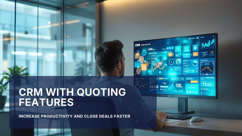 CRM with Quoting dashboard hero image increasing productivity