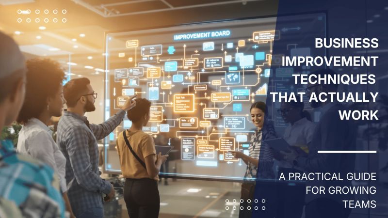 Hero image of a team using business improvement techniques to refine workflows