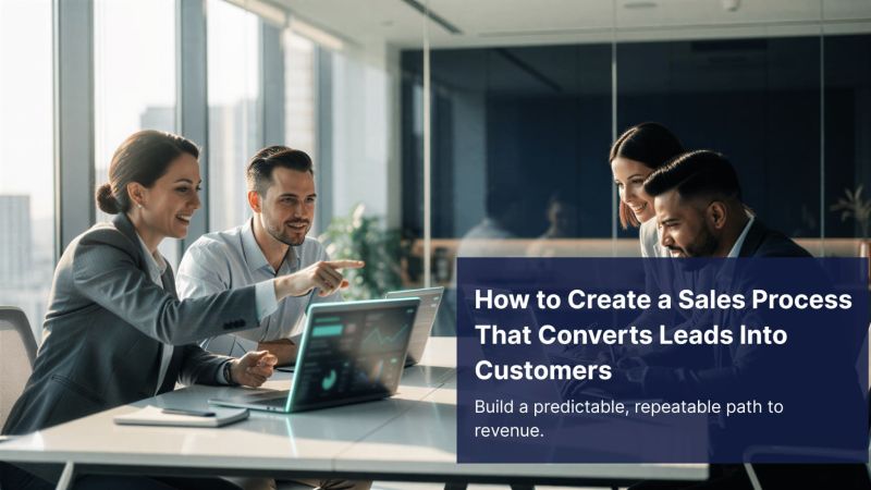 Modern sales team using a CRM to build a sales process that converts