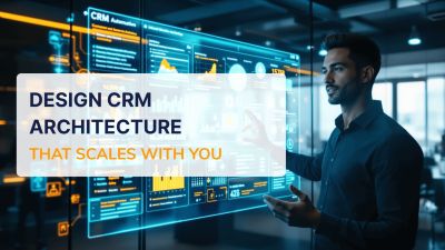 Professional analyzing CRM dashboards with inbound marketing automation data