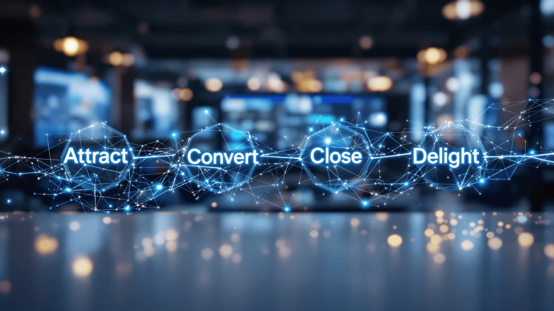 Hero graphic showing the four stages of inbound marketing working together