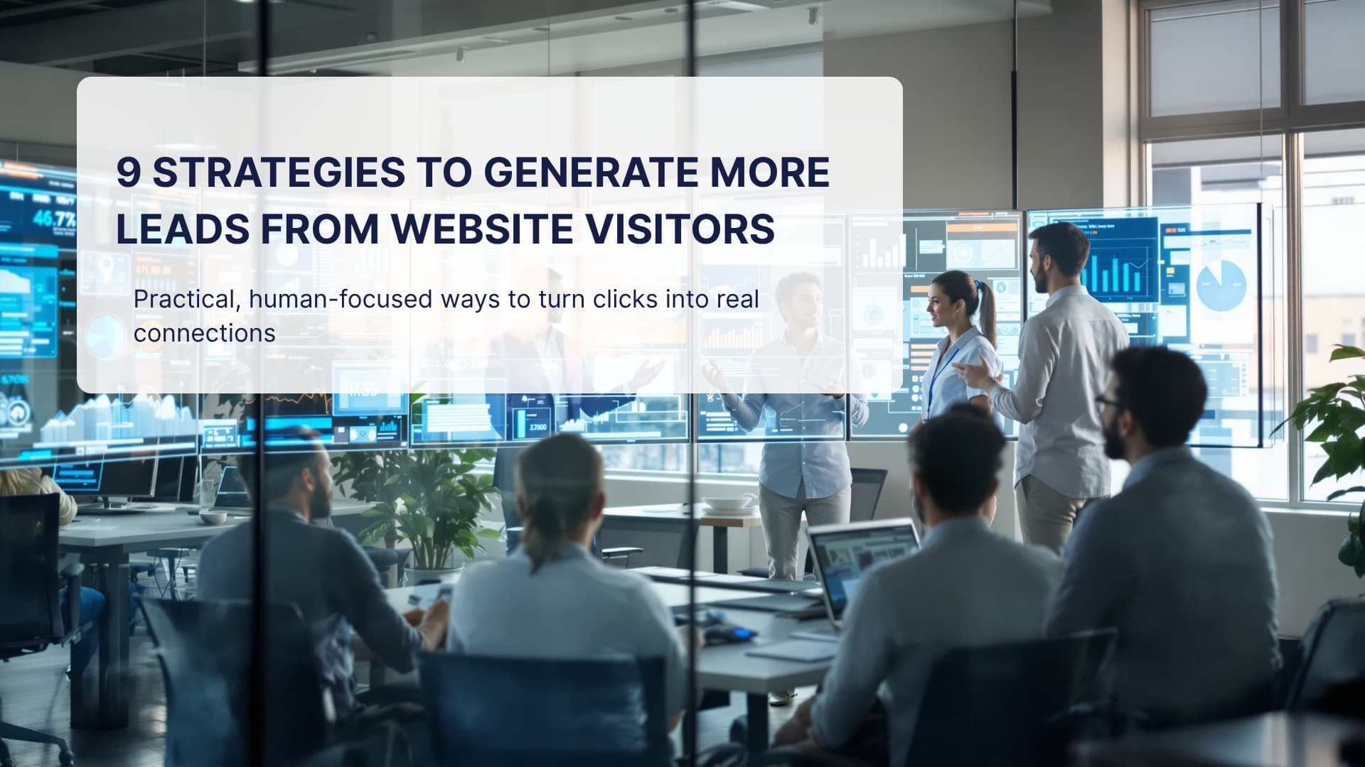 Marketing team reviewing analytics dashboards to improve lead generation results