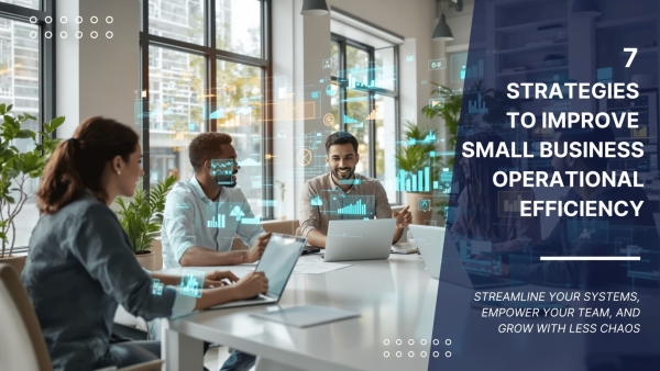 Small business team collaborating efficiently in a modern office