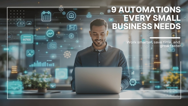 Small business owner using smart automations to increase efficiency.